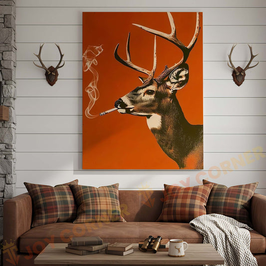 Joycorners Deer Pop Art with Smoke Wrapped Canvas