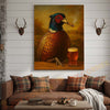 Joycorners Pheasant with Beer Glass and Smoke Wrapped Canvas