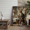 Joycorners Deer Reading DeerNews in Bathroom Wrapped Canvas