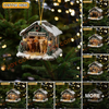 Joycorners Cattle House Christmas Cow Family Ornament, Acrylic Ornament (8 Breed Options)