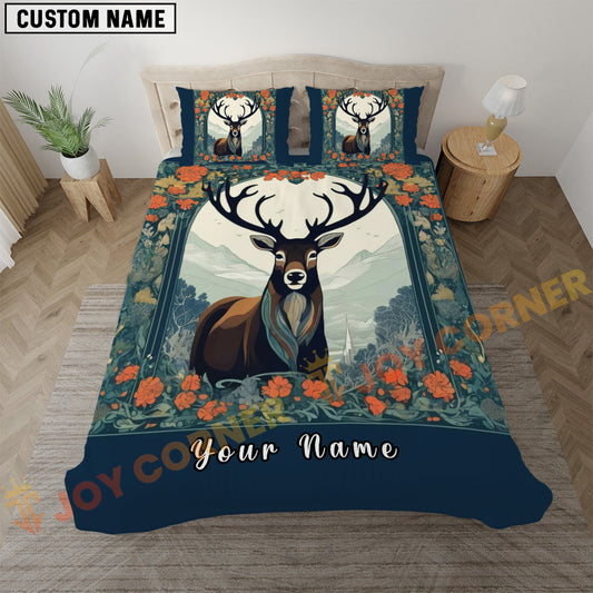 Joycorners Majestic Deer Mountain Bedding Set 3D Print Custom Name