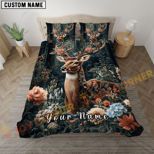 Joycorners Elegant Deer Garden Bedding Set 3D Print Custom Name