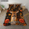 Joycorners Autumn Deer Flower Bedding Set 3D Print Custom Name
