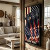 Joycorners Patriotic Black Angus Cow Trio Wrapped in American Flag 1776–2026 Personalized Name 3D Canvas Poster