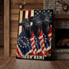 Joycorners Patriotic Black Angus Cow Trio Wrapped in American Flag 1776–2026 Personalized Name 3D Canvas Poster