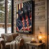 Joycorners Patriotic Black Angus Cow Trio Wrapped in American Flag 1776–2026 Personalized Name 3D Canvas Poster