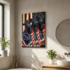 Joycorners Patriotic Black Angus Cow Trio Wrapped in American Flag 1776–2026 Personalized Name 3D Canvas Poster