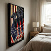 Joycorners Patriotic Black Angus Cow Trio Wrapped in American Flag 1776–2026 Personalized Name 3D Canvas Poster