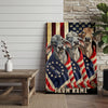 Joycorners Patriotic Brahman Cow Trio Wrapped in American Flag 1776–2026 Personalized Name 3D Canvas Poster