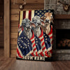 Joycorners Patriotic Brahman Cow Trio Wrapped in American Flag 1776–2026 Personalized Name 3D Canvas Poster