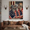 Joycorners Patriotic Brahman Cow Trio Wrapped in American Flag 1776–2026 Personalized Name 3D Canvas Poster