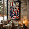 Joycorners Patriotic Brahman Cow Trio Wrapped in American Flag 1776–2026 Personalized Name 3D Canvas Poster