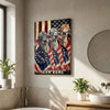 Joycorners Patriotic Brahman Cow Trio Wrapped in American Flag 1776–2026 Personalized Name 3D Canvas Poster