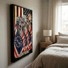Joycorners Patriotic Brahman Cow Trio Wrapped in American Flag 1776–2026 Personalized Name 3D Canvas Poster