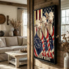 Joycorners Patriotic Charolais Cow Trio Wrapped in American Flag 1776–2026 Personalized Name 3D Canvas Poster