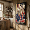 Joycorners Patriotic Charolais Cow Trio Wrapped in American Flag 1776–2026 Personalized Name 3D Canvas Poster
