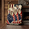 Joycorners Patriotic Charolais Cow Trio Wrapped in American Flag 1776–2026 Personalized Name 3D Canvas Poster