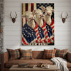 Joycorners Patriotic Charolais Cow Trio Wrapped in American Flag 1776–2026 Personalized Name 3D Canvas Poster