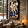 Joycorners Patriotic Charolais Cow Trio Wrapped in American Flag 1776–2026 Personalized Name 3D Canvas Poster