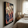 Joycorners Patriotic Charolais Cow Trio Wrapped in American Flag 1776–2026 Personalized Name 3D Canvas Poster