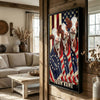 Joycorners Patriotic Hereford Cow Trio Wrapped in American Flag 1776–2026 Personalized Name 3D Canvas Poster