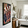 Joycorners Patriotic Hereford Cow Trio Wrapped in American Flag 1776–2026 Personalized Name 3D Canvas Poster
