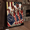 Joycorners Patriotic Hereford Cow Trio Wrapped in American Flag 1776–2026 Personalized Name 3D Canvas Poster
