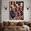 Joycorners Patriotic Hereford Cow Trio Wrapped in American Flag 1776–2026 Personalized Name 3D Canvas Poster