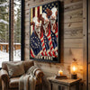 Joycorners Patriotic Hereford Cow Trio Wrapped in American Flag 1776–2026 Personalized Name 3D Canvas Poster