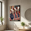 Joycorners Patriotic Hereford Cow Trio Wrapped in American Flag 1776–2026 Personalized Name 3D Canvas Poster