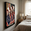 Joycorners Patriotic Hereford Cow Trio Wrapped in American Flag 1776–2026 Personalized Name 3D Canvas Poster
