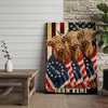 Joycorners Patriotic Highland Cow Trio Wrapped in American Flag 1776–2026 Personalized Name 3D Canvas Poster