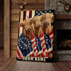 Joycorners Patriotic Highland Cow Trio Wrapped in American Flag 1776–2026 Personalized Name 3D Canvas Poster