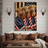 Joycorners Patriotic Highland Cow Trio Wrapped in American Flag 1776–2026 Personalized Name 3D Canvas Poster