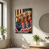 Joycorners Patriotic Highland Cow Trio Wrapped in American Flag 1776–2026 Personalized Name 3D Canvas Poster