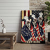 Joycorners Patriotic Holstein Cow Trio Wrapped in American Flag 1776–2026 Personalized Name 3D Canvas Poster