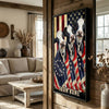 Joycorners Patriotic Holstein Cow Trio Wrapped in American Flag 1776–2026 Personalized Name 3D Canvas Poster