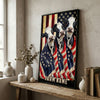 Joycorners Patriotic Holstein Cow Trio Wrapped in American Flag 1776–2026 Personalized Name 3D Canvas Poster