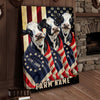 Joycorners Patriotic Holstein Cow Trio Wrapped in American Flag 1776–2026 Personalized Name 3D Canvas Poster