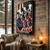 Joycorners Patriotic Holstein Cow Trio Wrapped in American Flag 1776–2026 Personalized Name 3D Canvas Poster