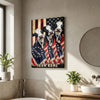 Joycorners Patriotic Holstein Cow Trio Wrapped in American Flag 1776–2026 Personalized Name 3D Canvas Poster