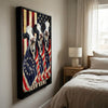 Joycorners Patriotic Holstein Cow Trio Wrapped in American Flag 1776–2026 Personalized Name 3D Canvas Poster