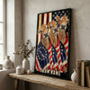 Joycorners Patriotic Jersey Cow Trio Wrapped in American Flag 1776–2026 Personalized Name 3D Canvas Poster