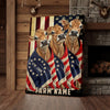 Joycorners Patriotic Jersey Cow Trio Wrapped in American Flag 1776–2026 Personalized Name 3D Canvas Poster