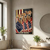 Joycorners Patriotic Jersey Cow Trio Wrapped in American Flag 1776–2026 Personalized Name 3D Canvas Poster