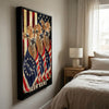 Joycorners Patriotic Jersey Cow Trio Wrapped in American Flag 1776–2026 Personalized Name 3D Canvas Poster