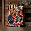 Joycorners Patriotic Texas Longhorn Cow Trio Wrapped in American Flag 1776–2026 Personalized Name 3D Canvas Poster