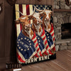 Joycorners Patriotic Texas Longhorn Cow Trio Wrapped in American Flag 1776–2026 Personalized Name 3D Canvas Poster