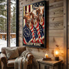 Joycorners Patriotic Texas Longhorn Cow Trio Wrapped in American Flag 1776–2026 Personalized Name 3D Canvas Poster