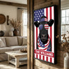 Joycorners Patriotic Black Angus Cow Wearing USA Flag Bandana and Sunglasses Patriotic Style Personalized Name 3D Canvas Poster